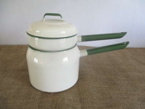 Martie Bid Only - Real Lovely Vintage Old Fashioned Enamel Double Boiler