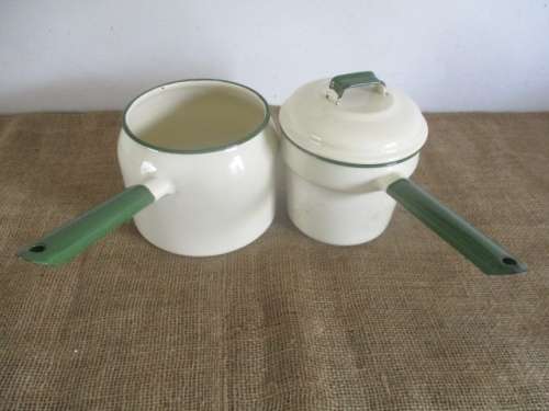 Martie Bid Only - Real Lovely Vintage Old Fashioned Enamel Double Boiler