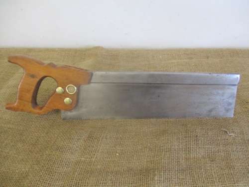 Beautiful Vintage 14" Henry Disston & Sons Cast Steel Back Saw           Made In Toronto, Canada