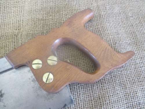 Beautiful Vintage 14" Henry Disston & Sons Cast Steel Back Saw           Made In Toronto, Canada