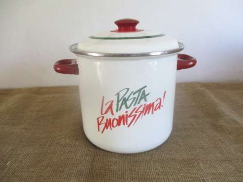 Lovely Complete La Pasta Buonissima Enamel Pasta Pot