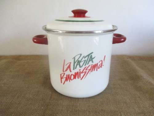 Lovely Complete La Pasta Buonissima Enamel Pasta Pot