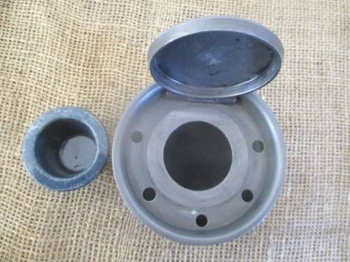 Very Rare And Complete Medium Size Antique/Vintage Pewter Inkwell             Made In England