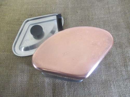 For Nickey's Bid Only -Vintage Pointerware Stainless Steel Triangular Cooking Pot With Copper Bottom