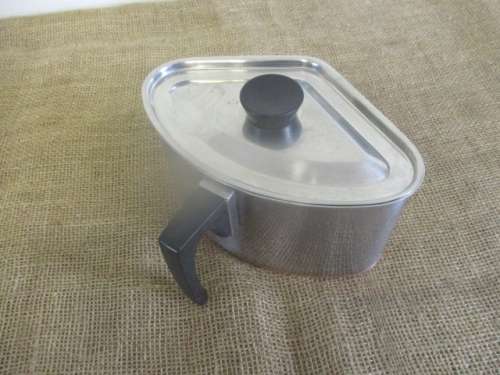 For Nickey's Bid Only -Vintage Pointerware Stainless Steel Triangular Cooking Pot With Copper Bottom