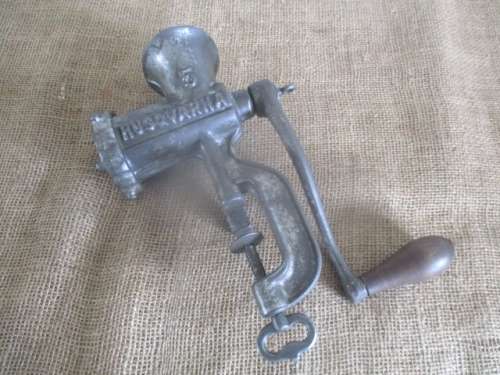 Lovely And Complete Vintage Cast Iron No 5 Husqvarna Reliance Meat Mincer      Made In Sweden
