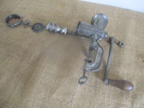Lovely And Complete Vintage Cast Iron No 5 Husqvarna Reliance Meat Mincer      Made In Sweden