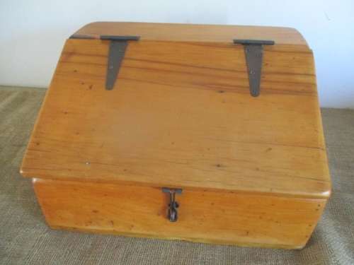 Beautiful And With Great Character Vintage Solid Yellow Wood Bible Box