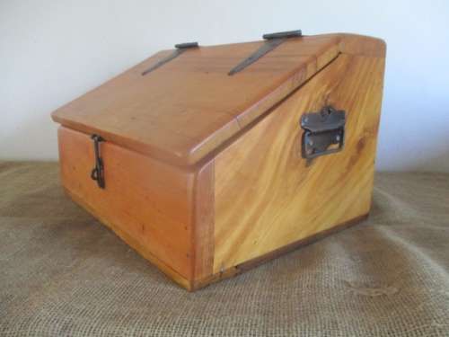 Beautiful And With Great Character Vintage Solid Yellow Wood Bible Box