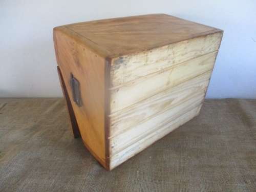 Beautiful And With Great Character Vintage Solid Yellow Wood Bible Box