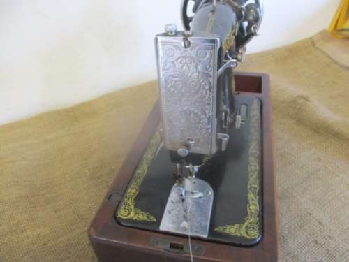 Characterful Vintage Singer Hand Cranked Sewing Machine In Original Case   #EG 856348    +- 1951