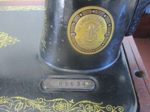 Characterful Vintage Singer Hand Cranked Sewing Machine In Original Case   #EG 856348    +- 1951