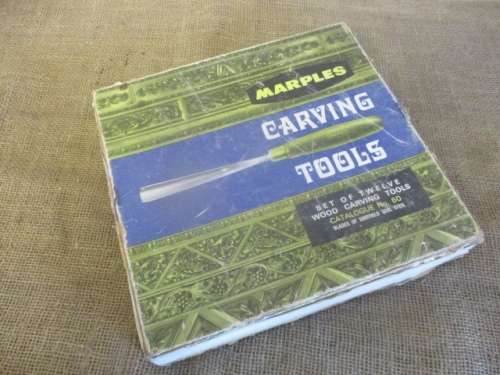 Incredible Vintage Set Of Twelve Marples Catalogue No 60 Wood Carving Knifes In Original Container