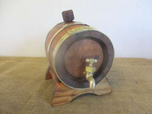With Great Character...This Approx 1,5Lt Vintage Simonsvlei Oak Wine Barrel With Brass Tap & Straps