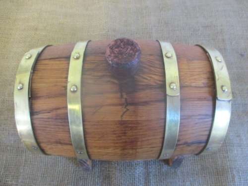 With Great Character...This Approx 1,5Lt Vintage Simonsvlei Oak Wine Barrel With Brass Tap & Straps