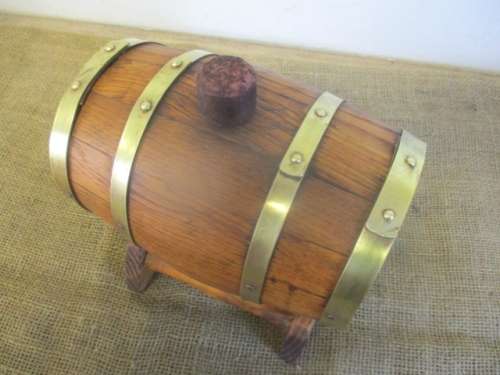 With Great Character...This Approx 1,5Lt Vintage Simonsvlei Oak Wine Barrel With Brass Tap & Straps