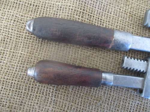 Two Vintage No 8 & No 10 Adjustable Wrenches With Wooden Handles