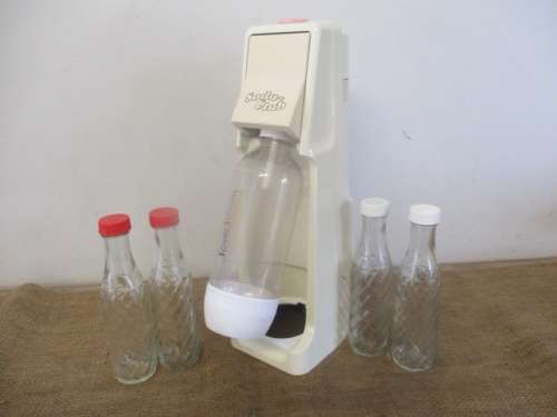 Soda Club Maker With Gas Bottle And Four Soda Stream Glass Bottles