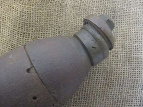 Super Rare....This Antique Boer War 15 Pounder Mk VI Schrapnel Shell With Fuse    Stamped 14/8/1900