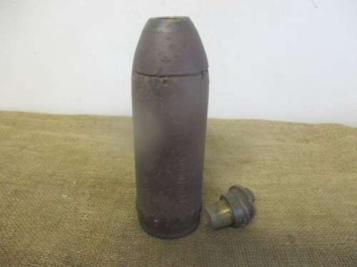 Super Rare....This Antique Boer War 15 Pounder Mk VI Schrapnel Shell With Fuse    Stamped 14/8/1900