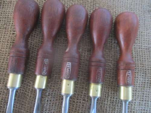Five Very Beautiful Vintage Marples Wood Carving Chisels