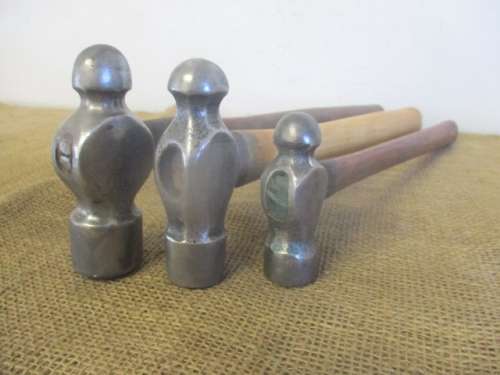 For Rameez Bid Only - Beautiful Collection Of Three Vintage Ball Pein Hammers  -