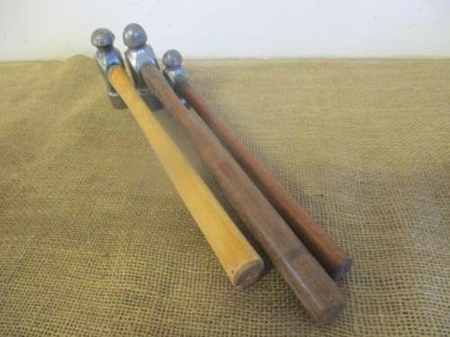 For Rameez Bid Only - Beautiful Collection Of Three Vintage Ball Pein Hammers  -