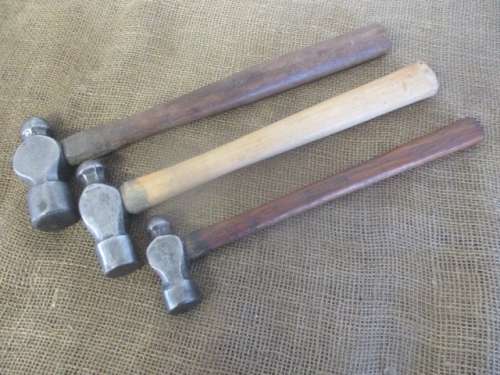 For Rameez Bid Only - Beautiful Collection Of Three Vintage Ball Pein Hammers  -
