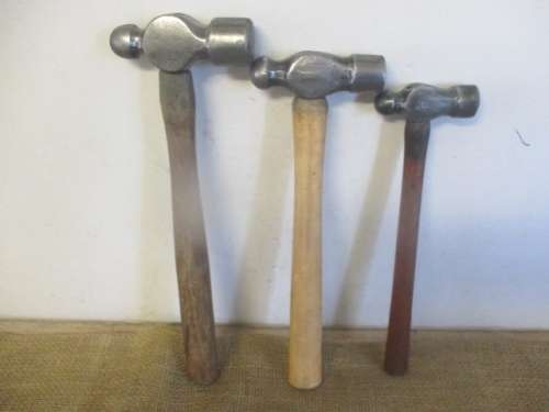 For Rameez Bid Only - Beautiful Collection Of Three Vintage Ball Pein Hammers  -