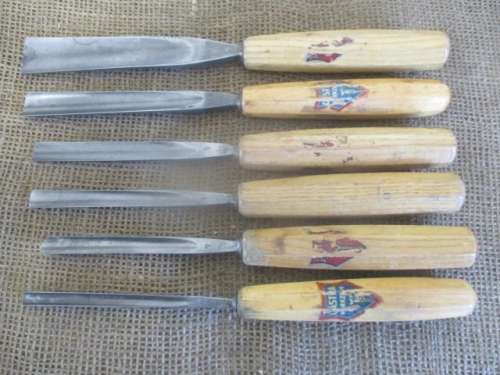 Six Nice Vintage Dastra Werkzeug Wood Carving Machine Chisels