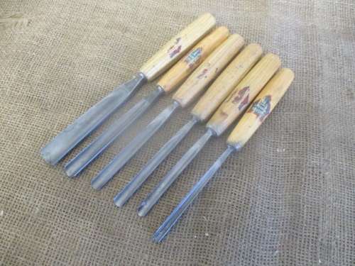 Six Nice Vintage Dastra Werkzeug Wood Carving Machine Chisels