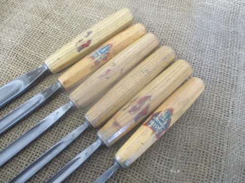 Six Nice Vintage Dastra Werkzeug Wood Carving Machine Chisels