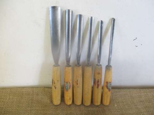 Six Nice Vintage Dastra Werkzeug Wood Carving Machine Chisels