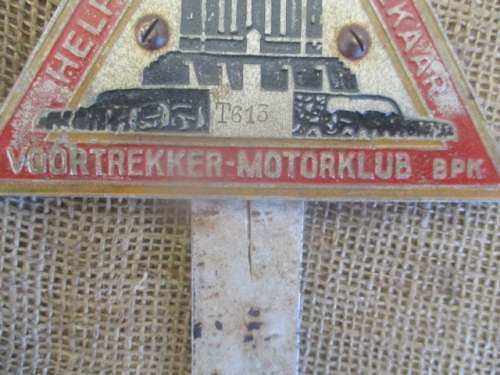 Ultra Super Rare....Highy Collectable Vintage Voortrekker-Motorklub Bpk #T613 Badge