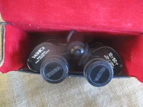 Nice Vintage Yashica Wide Angle 10 x 50 Binocular With Lens Caps In Original Bag