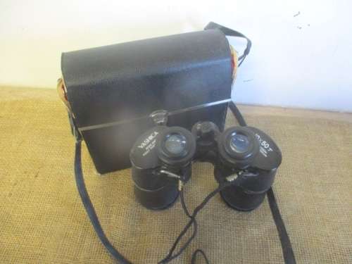 Nice Vintage Yashica Wide Angle 10 x 50 Binocular With Lens Caps In Original Bag
