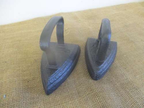 Two Retired Genuine Antique Cast Iron Sad Irons         1800`s