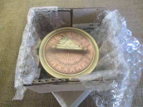Very Rare...This Cute Vintage Solid Brass Gilbert Sundial Compass With Time Reader