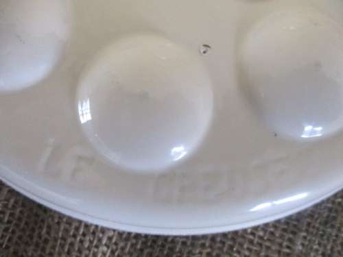 Four Rare And Beautiful Vintage Le Creuset Enameld Cast Iron 12 Hole Snail/Mussel Plates   France