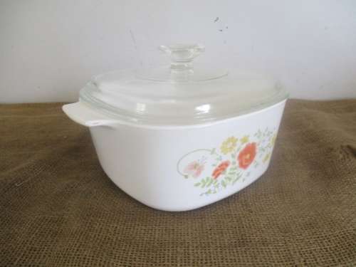 Beautiful Vintage Corning Ware Wild Flower A-3-B  3 Quart Lidded Dish