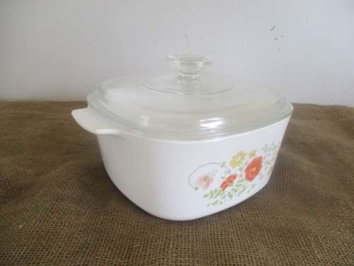 Beautiful Vintage Corning Ware Wild Flower A-3-B  3 Quart Lidded Dish