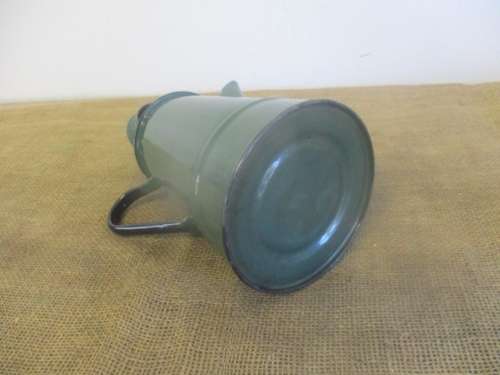 Beautiful Large Green Old Fashioned Enamel Coffee Pot