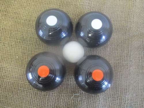 Lovely Vintage "Henselite" Junior Biased Carpet Bowls Set                Approx 1960's
