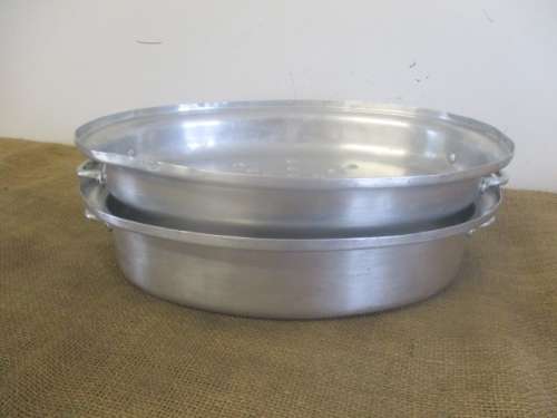 Very Beautiful Large Vintage Old Fashioned Aluminum Hart Oval Roasting Pan