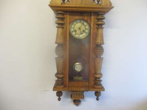 Real Beautiful Antique/Vintage German R=A Wall Clock With Original Key      Approx 1920's - 1930's
