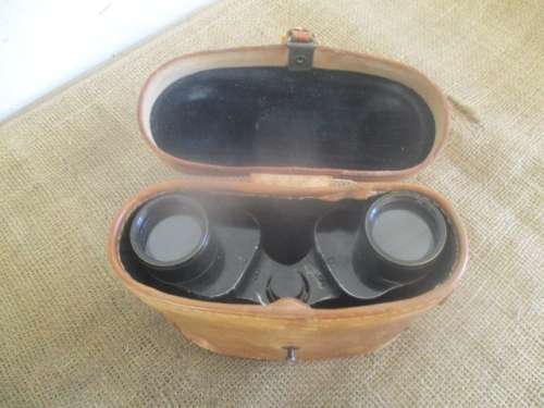 Vintage Stereo Kratos 8 X Military Binocular In Original Leather Case     French