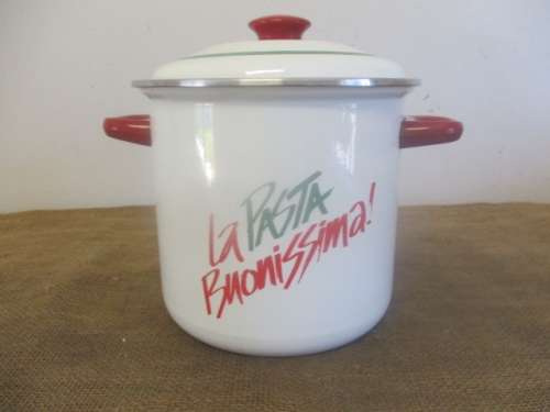 Lovely Complete La Pasta Buonissima Enamel Pasta Pot