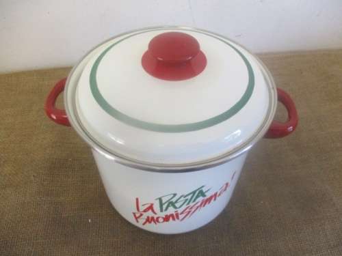 Lovely Complete La Pasta Buonissima Enamel Pasta Pot