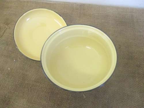 Bid For Bonjourparis Only - Beautiful Lidded Enamel Dish And A Large Enamel Sauce Cup