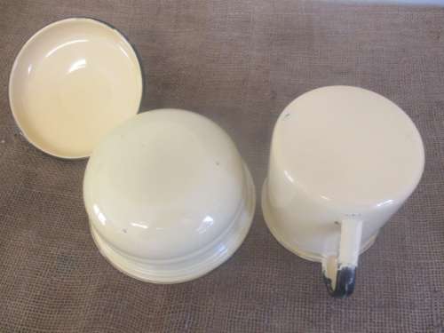 Bid For Bonjourparis Only - Beautiful Lidded Enamel Dish And A Large Enamel Sauce Cup